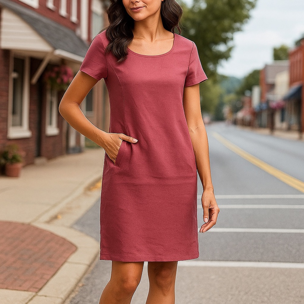 MASAI Copenhagen Nabla Dress Sheath 100% Linen Short Sleeve Kangaroo Sz XL